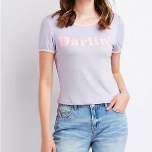 Charlotte Russe Darlin' Ringer Tee